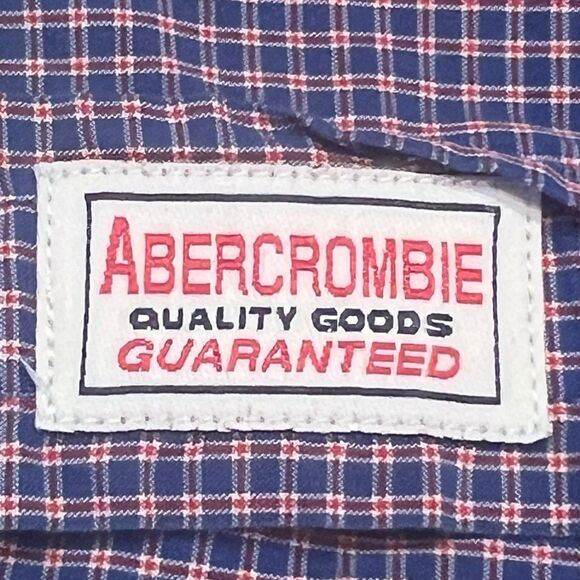 Abercrombie & Fitch Vintage Plaid Shirt Women S ¾ Sleeve Blue Preppy Academia - Picture 8 of 11